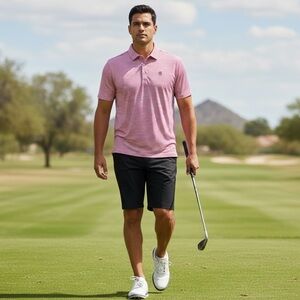 Peter Millar Crown Crafted Shirt Men’s XL Pink White Stripe Performance Polo